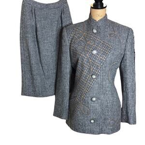 Koos Van Den Akker Size 2 Vintage 2-Piece Wool Collage Patchwork Suit